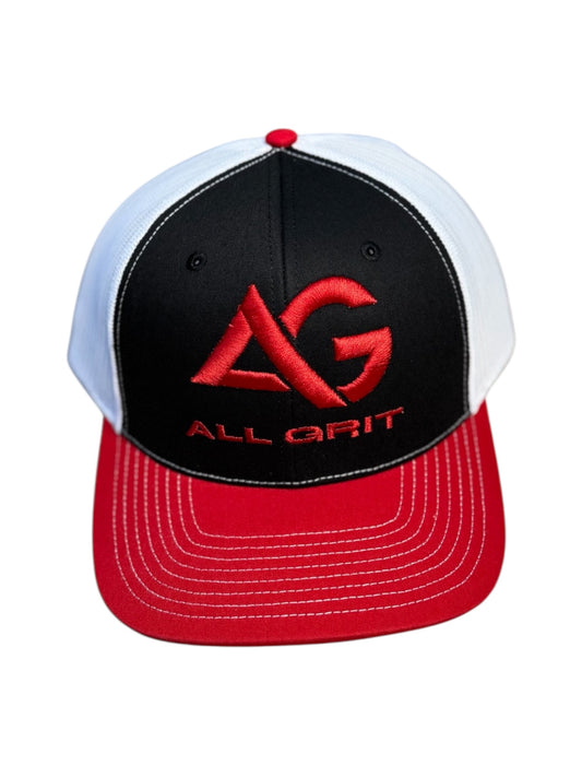 Black/Red/White All Grit Hat